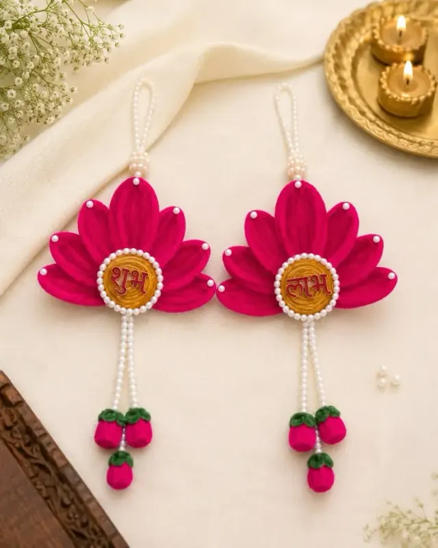 Pipe Cleaner Pink Subh Labh Hanging 