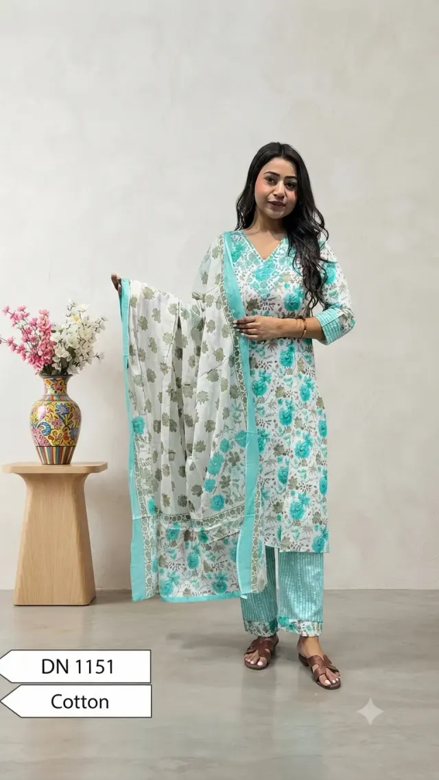 Ethnic Kurta & Pant Set With Duppata 