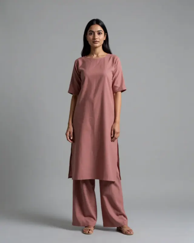 Ira Co-Ord Top & Palazzo Set — Dusty Rose