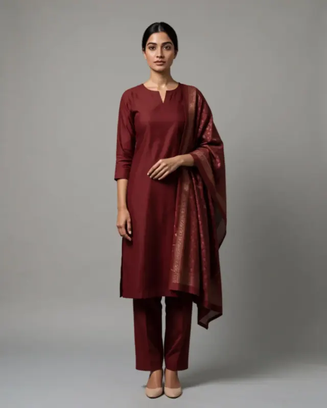 Zara Suit Set — Maroon