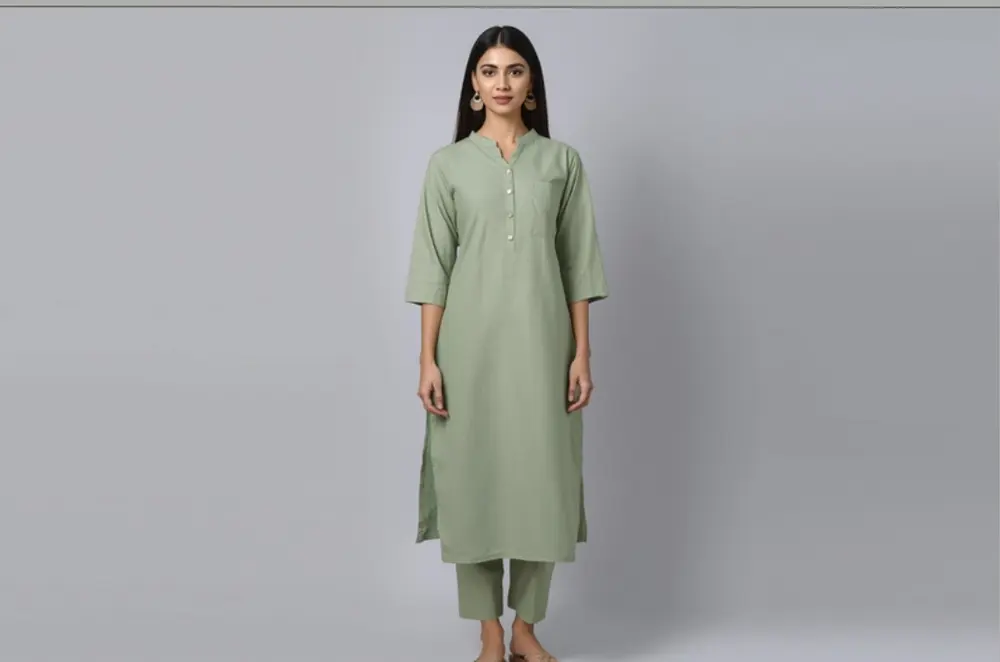 Anaya Straight Kurti — Sage Green