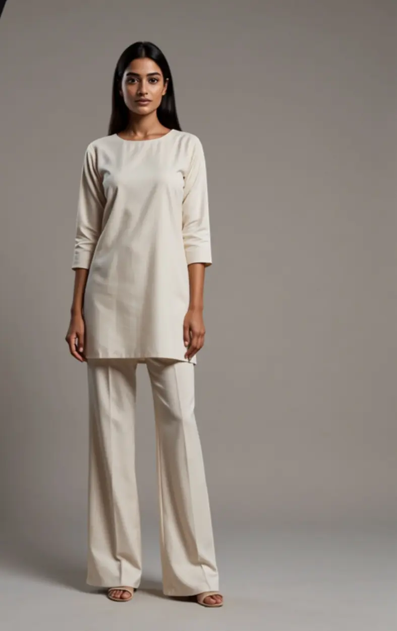 Ira Co-Ord Top & Palazzo Set — Off-White